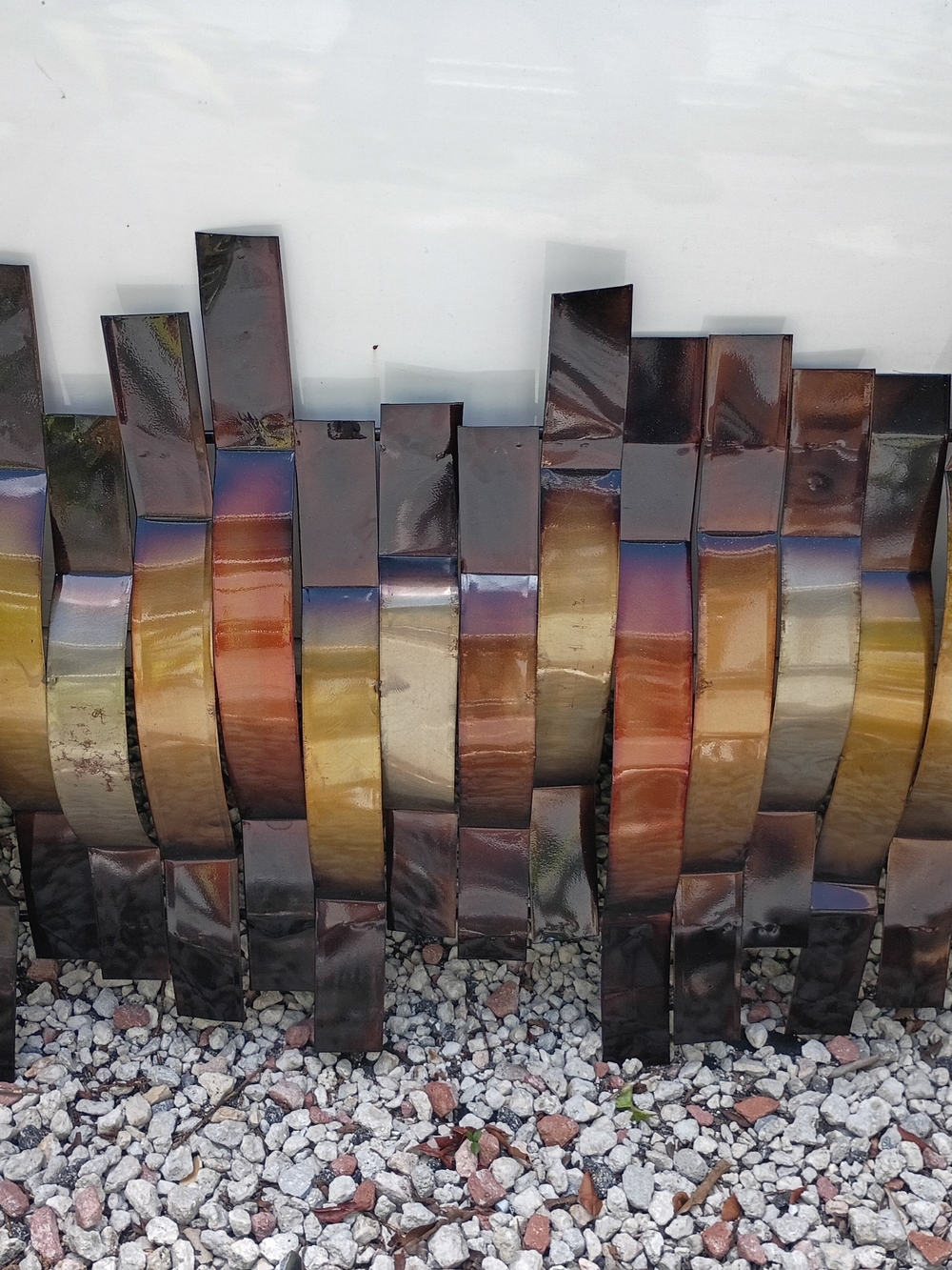 JON ALLEN -Decorative Metal Wall Art - Multicolor Shimmering Wavy Panels